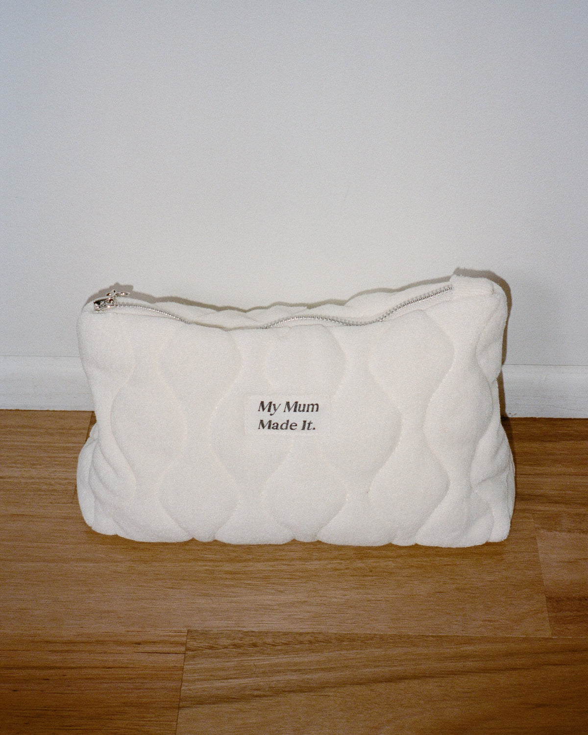Quilted Toiletry Bag - Off-white Terry