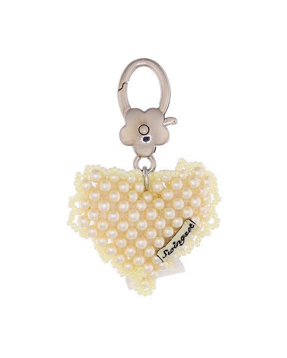 Citrine Heart Cushion Key Ring