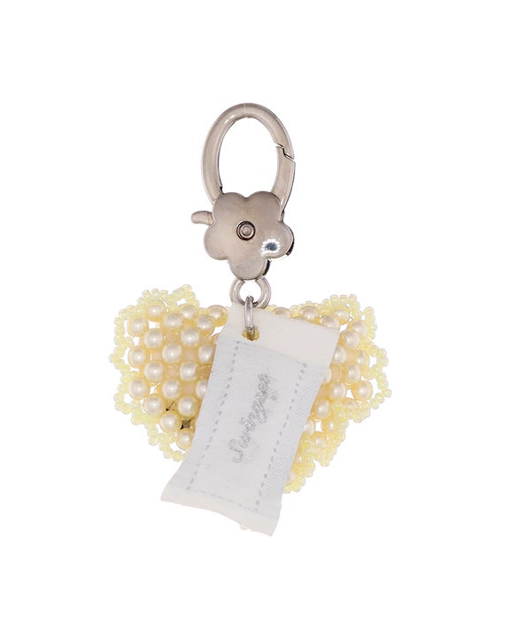 Citrine Heart Cushion Key Ring