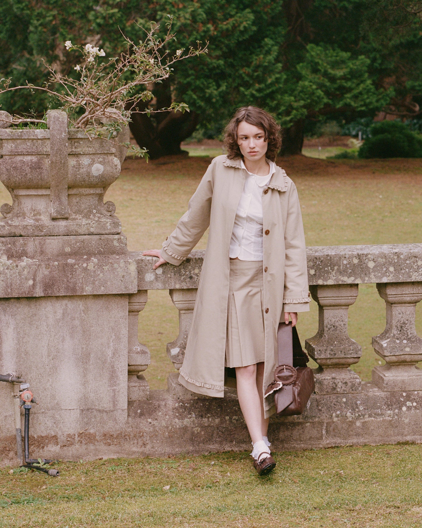 Tailored Gather Trench Coat - Fawn