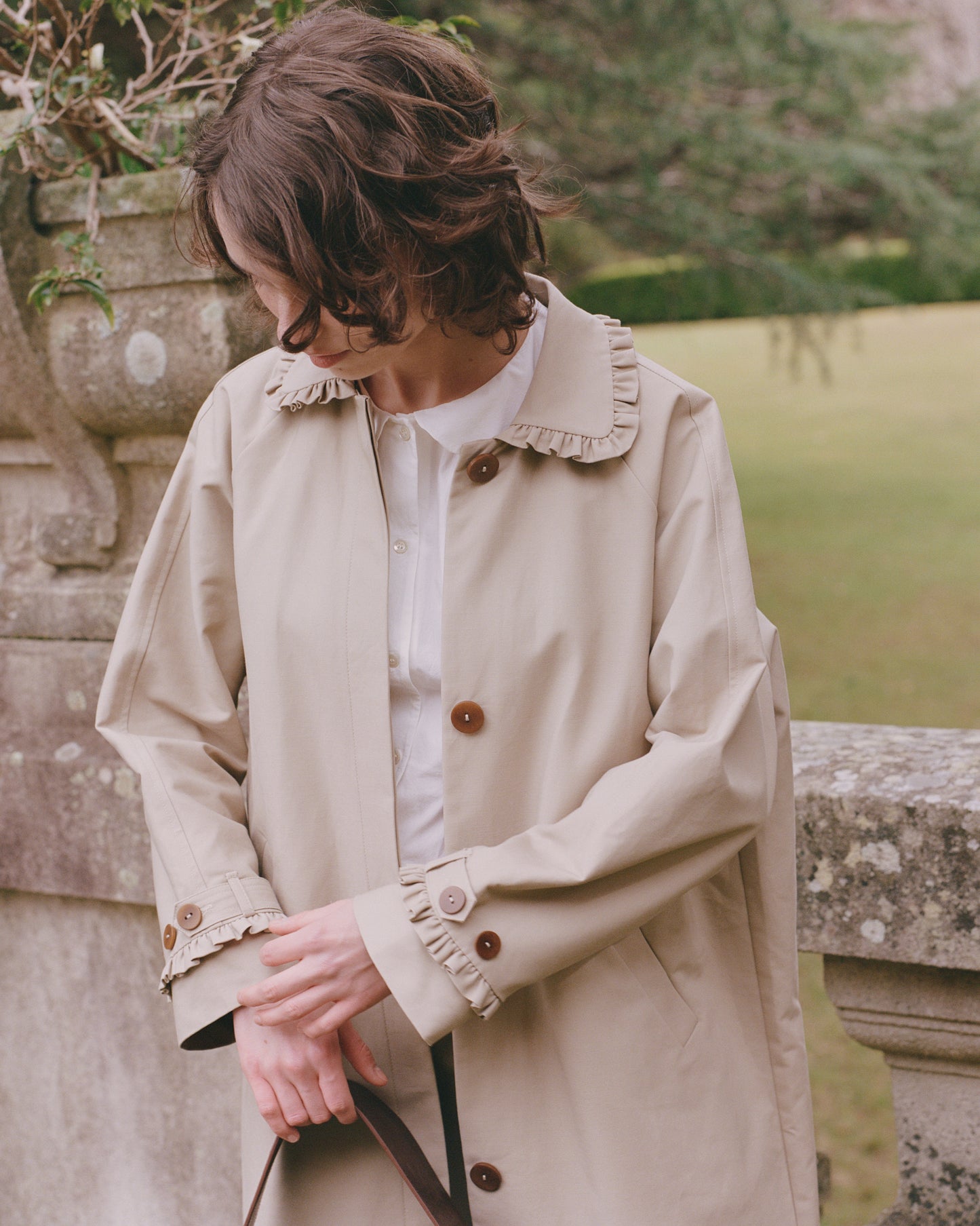 Tailored Gather Trench Coat - Fawn