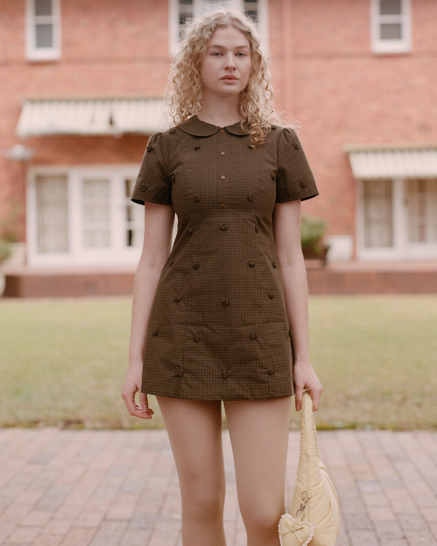 Rosette Check Mini Dress - Ivy Check