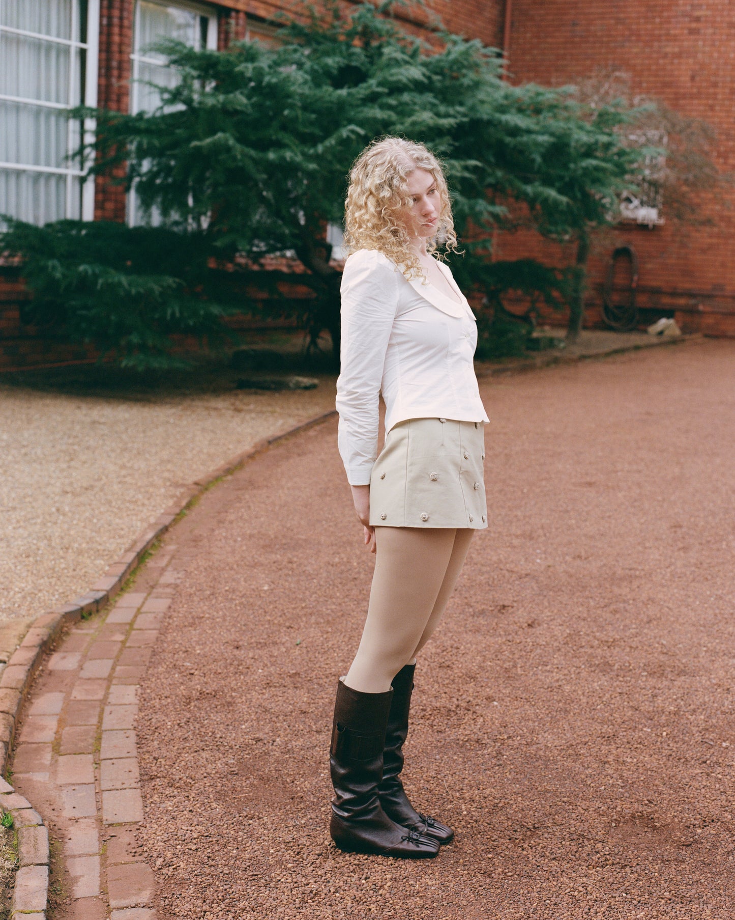 Rosette Mini Skirt - Fawn