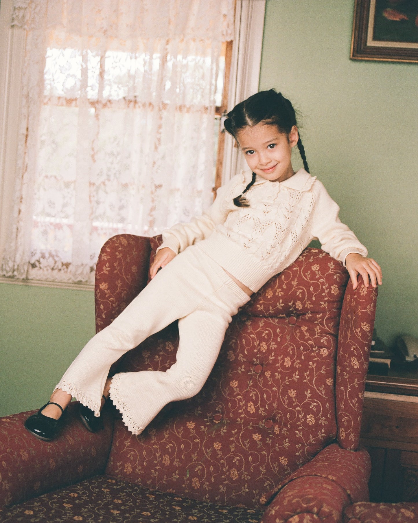 Mini Lace Knit Pant - Porcelain