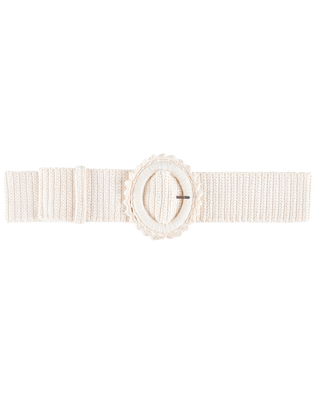 Hand Crochet Buckle Belt - Porcelain