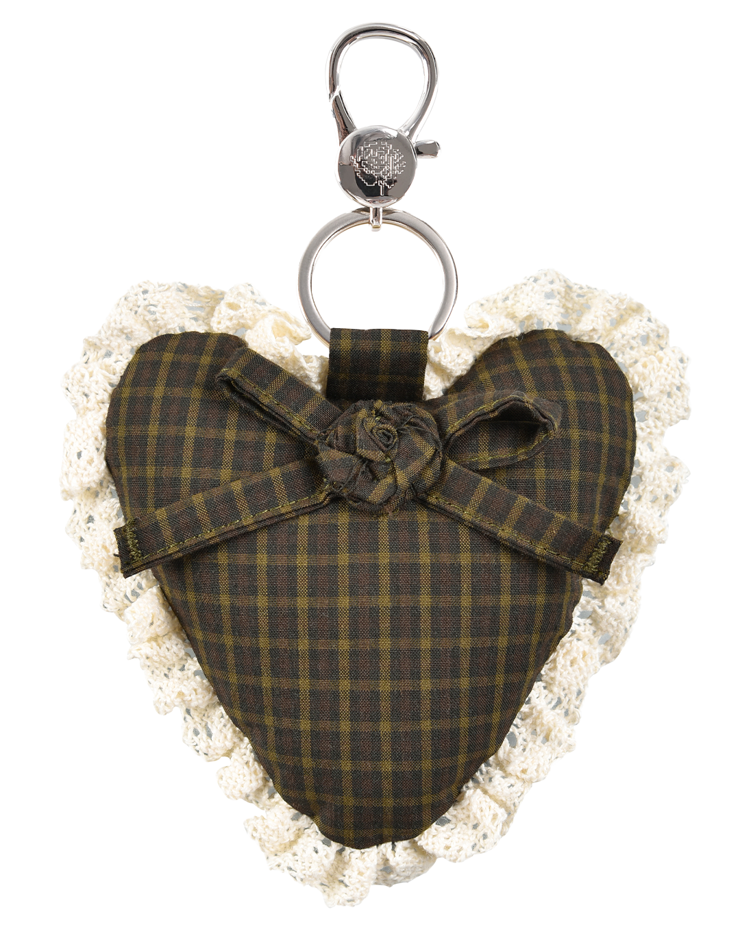 Rosette Heart Keychain - Ivy Check