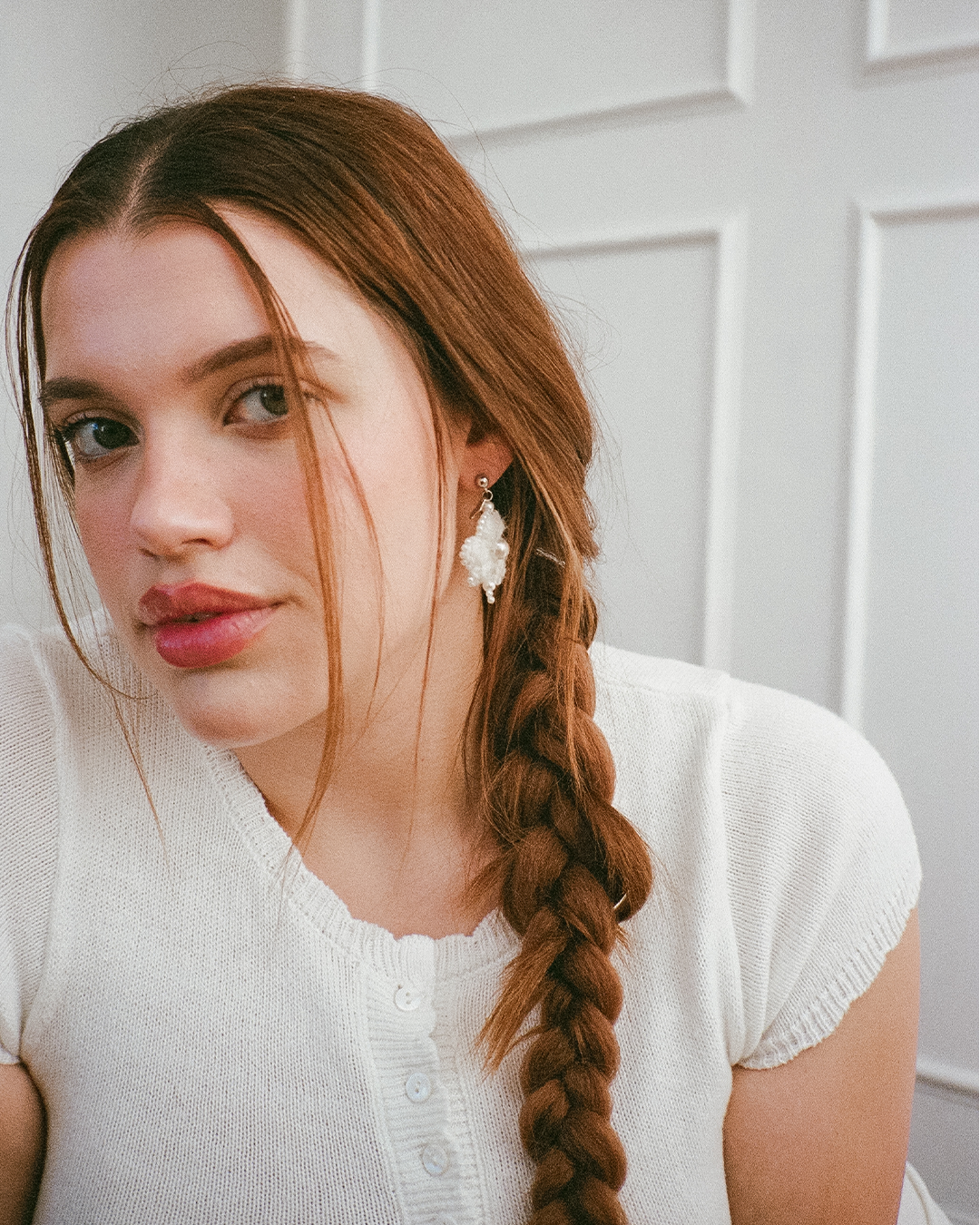 My Mum Made It - Crochet Pearl Flower Earrings