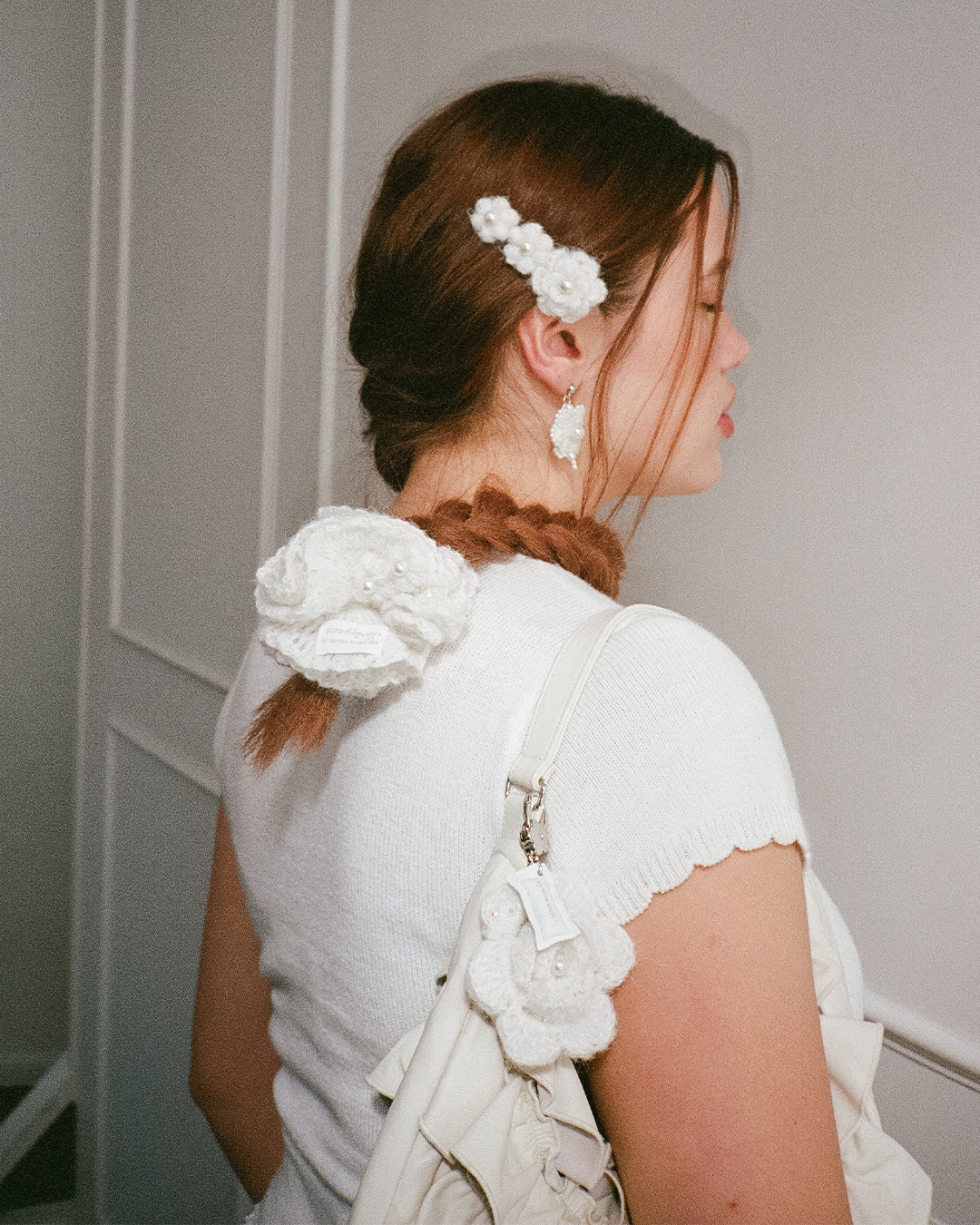 My Mum Made It - Crochet Pearl Flower Hair Pin