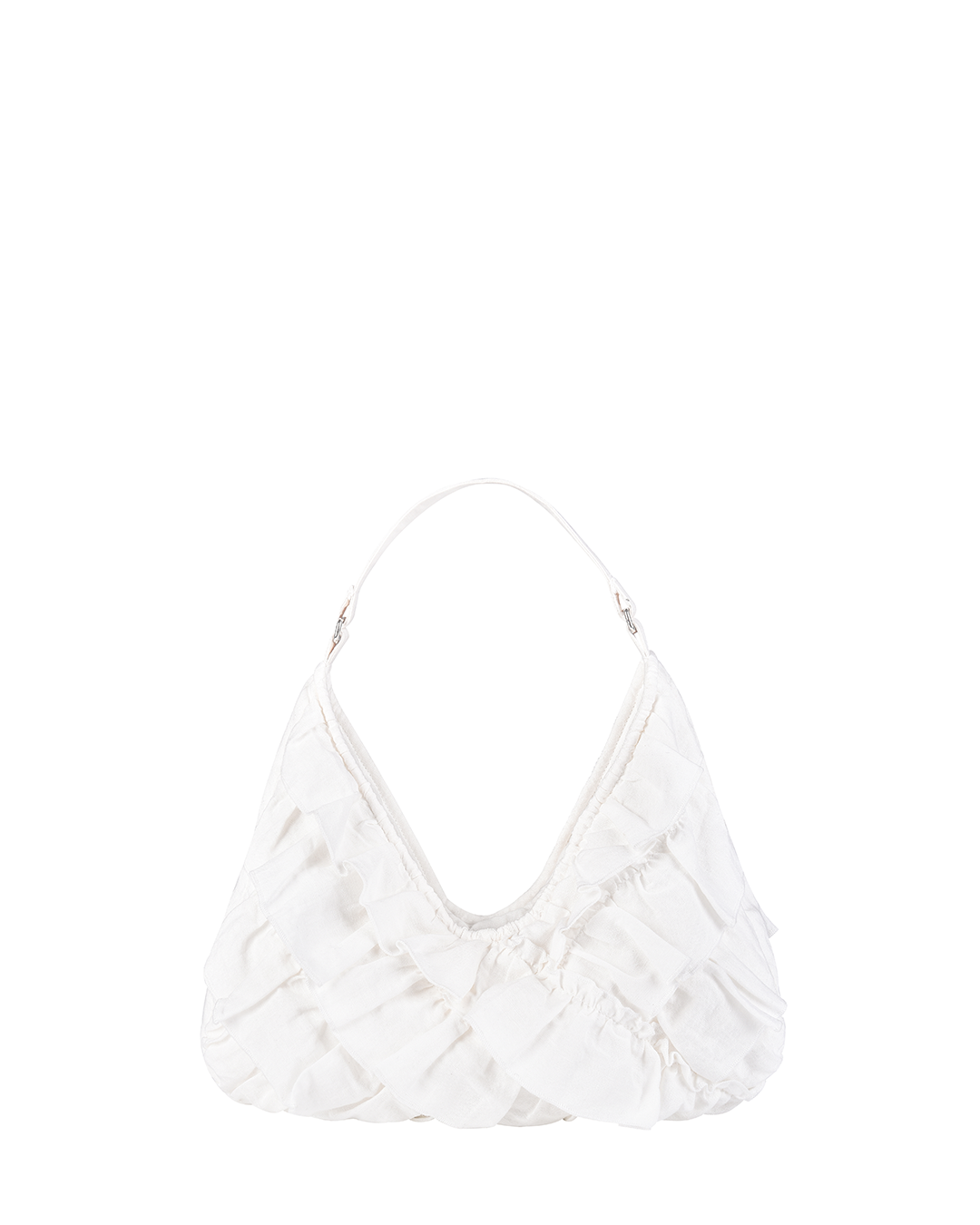 White Linen Frill Bag