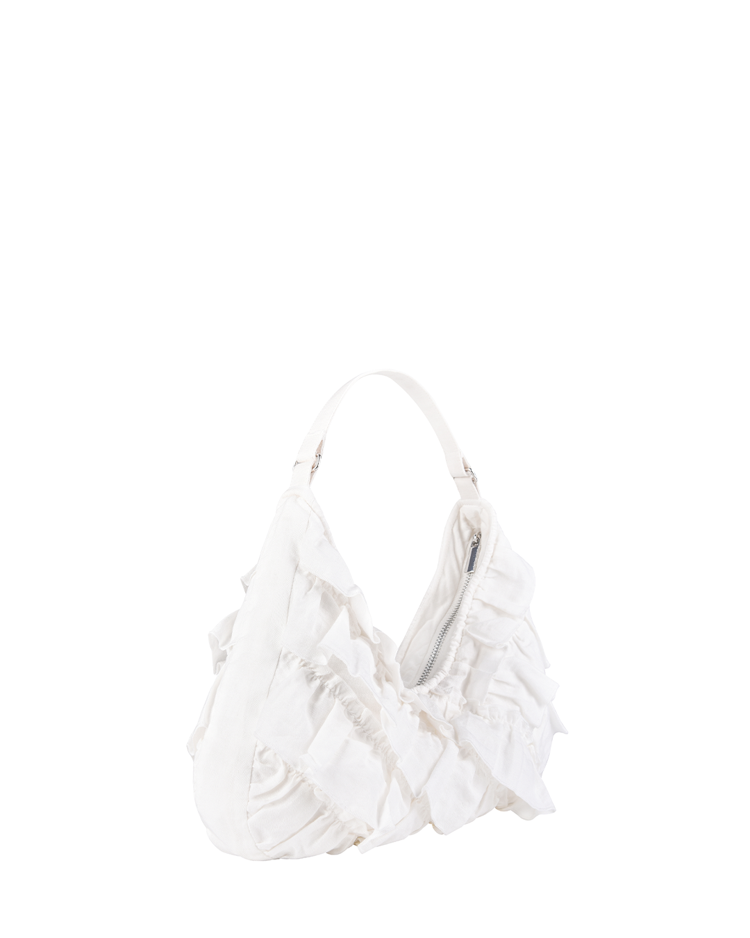 White Linen Frill Bag