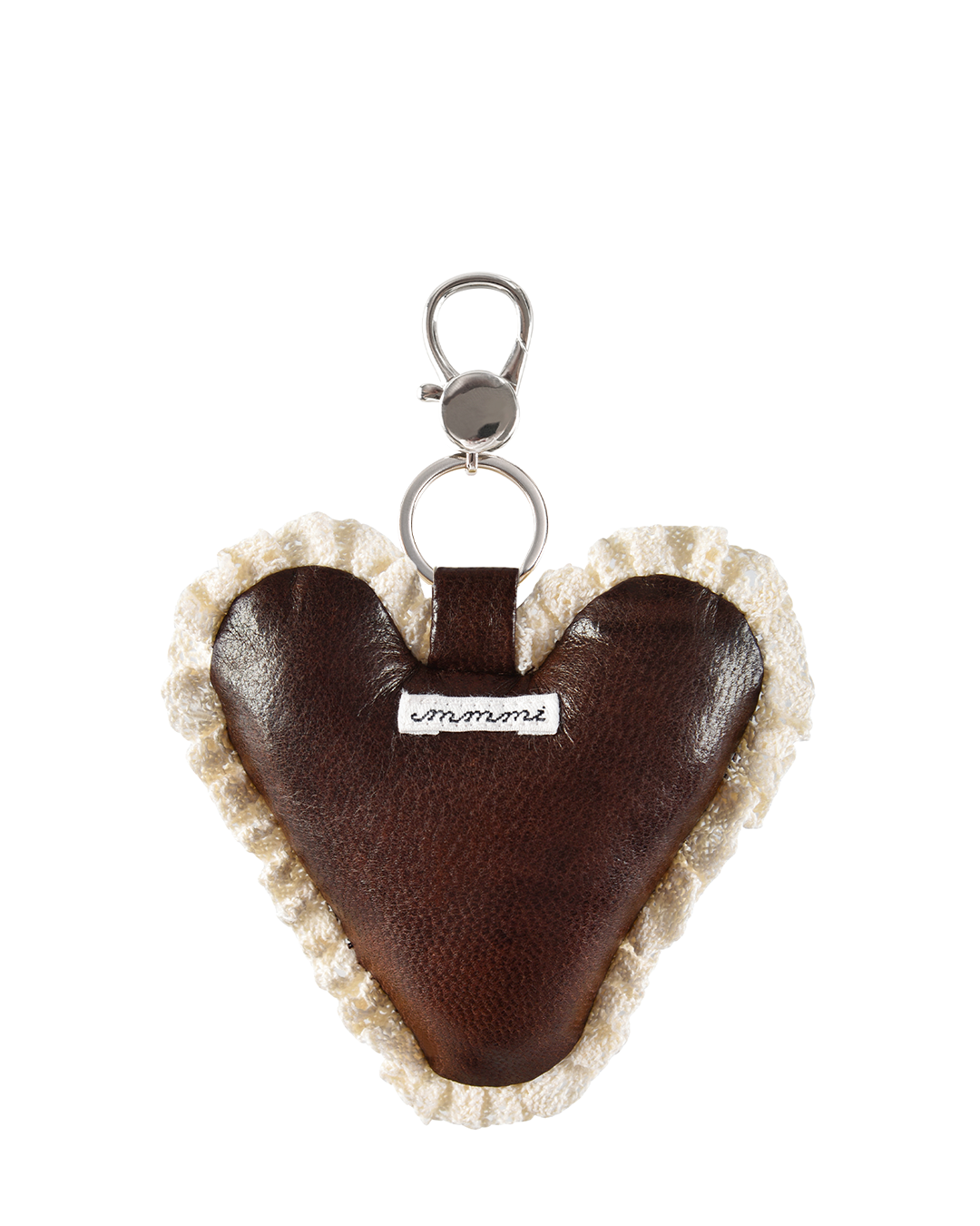 Rosette Heart Keychain - Saddle
