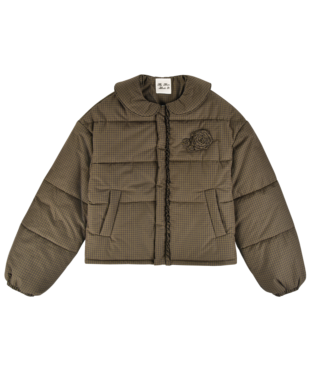 Rosette Puffer Jacket - Ivy Check