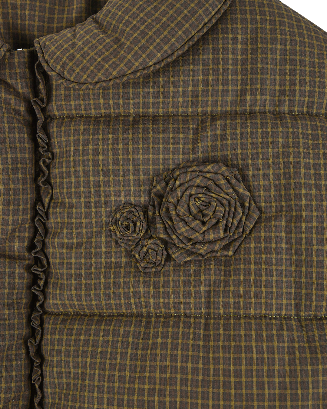 Rosette Puffer Jacket - Ivy Check