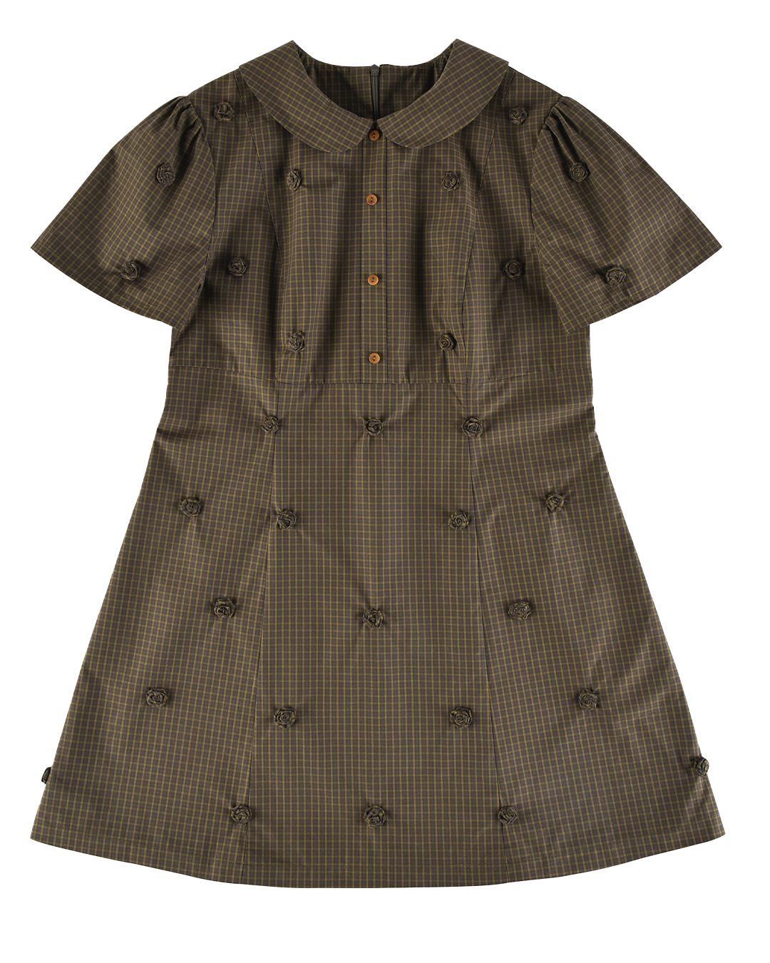 Dresses: Rosette Check Mini Dress - Ivy Check - My mum made it Dresses: Rosette Check Mini Dress - Ivy Check - My mum made it