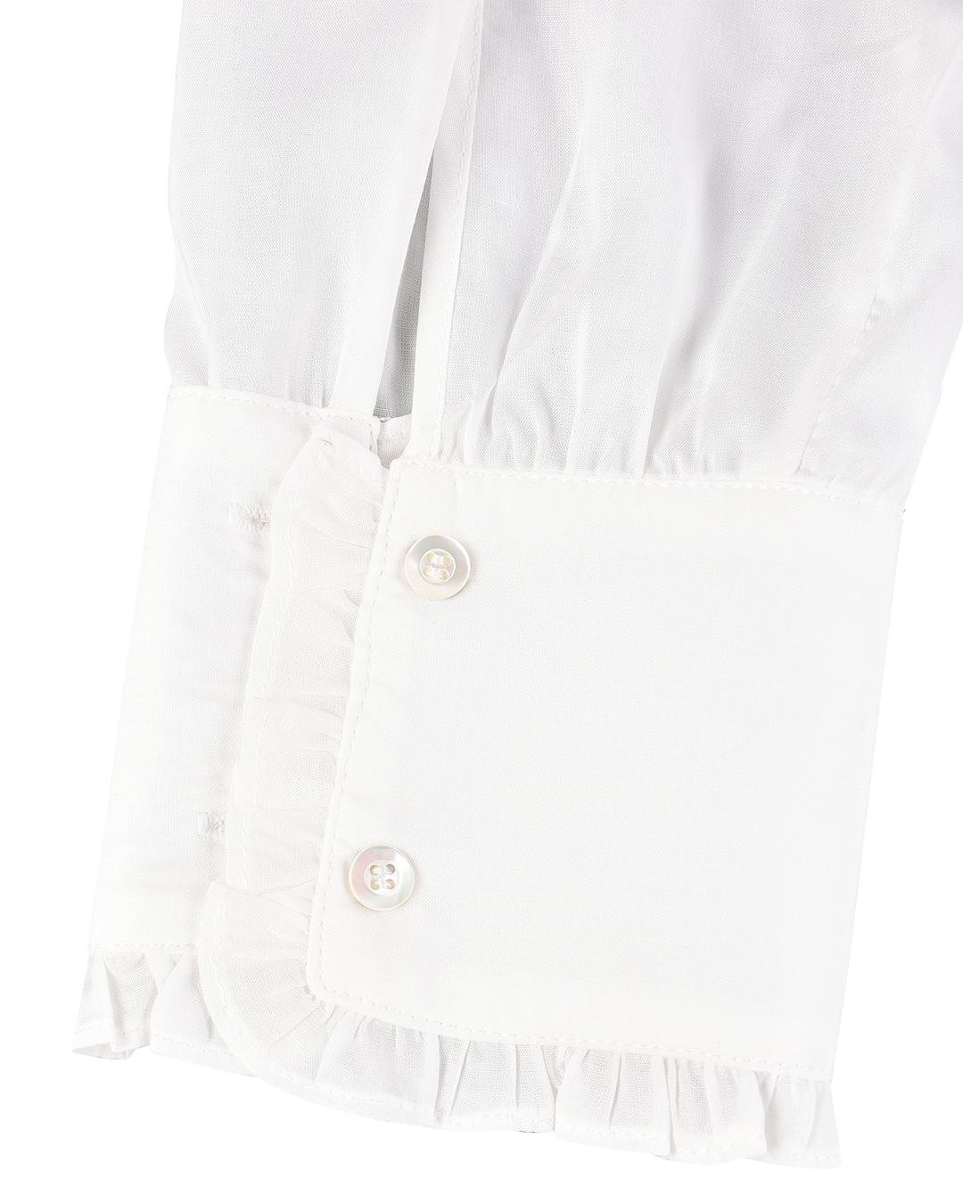 Ruffle Placket Mini Dress - White