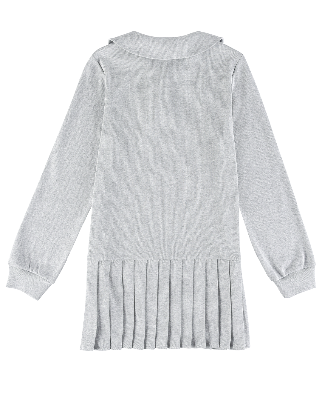 Polo Mini Long Sleeve Pleat Dress - Grey