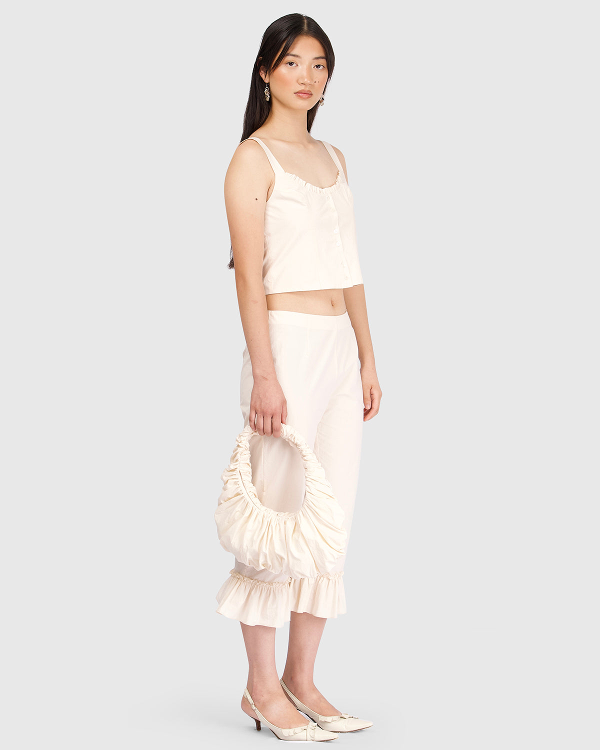 My Mum Made It - Ruche Shoulder Bag - Bone