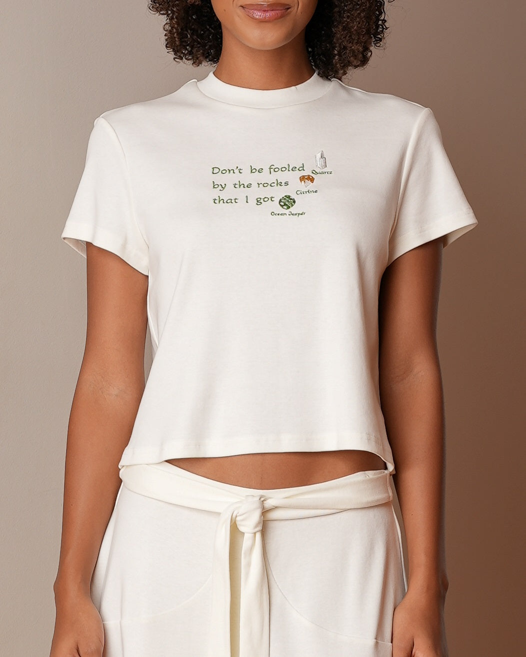 Don&#39;t Be Fooled Embroidery Fitted T-Shirt