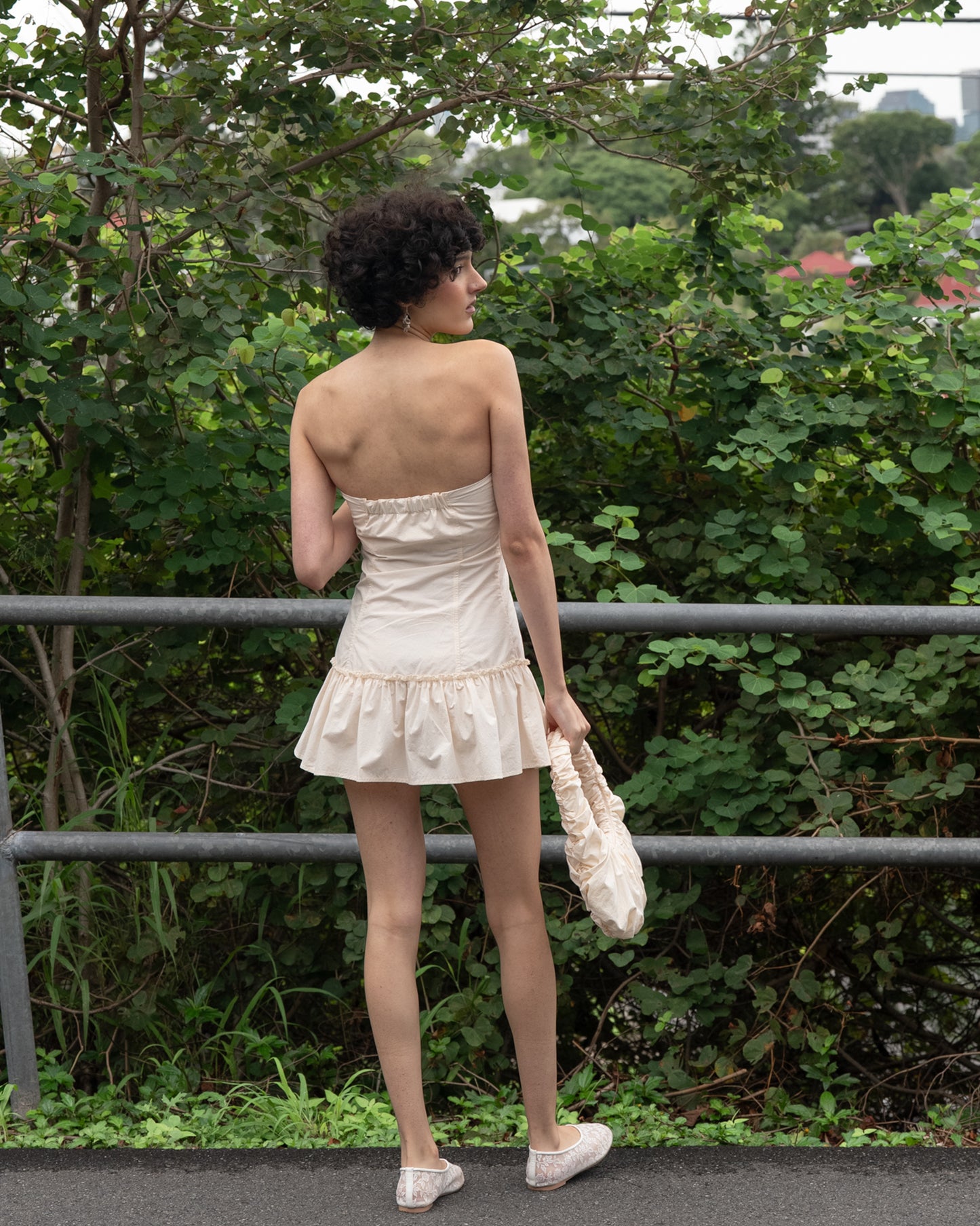 My Mum Made It - Button Mini Dress - Bone