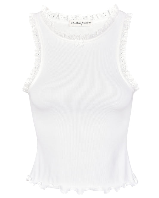 Lace Tank - White