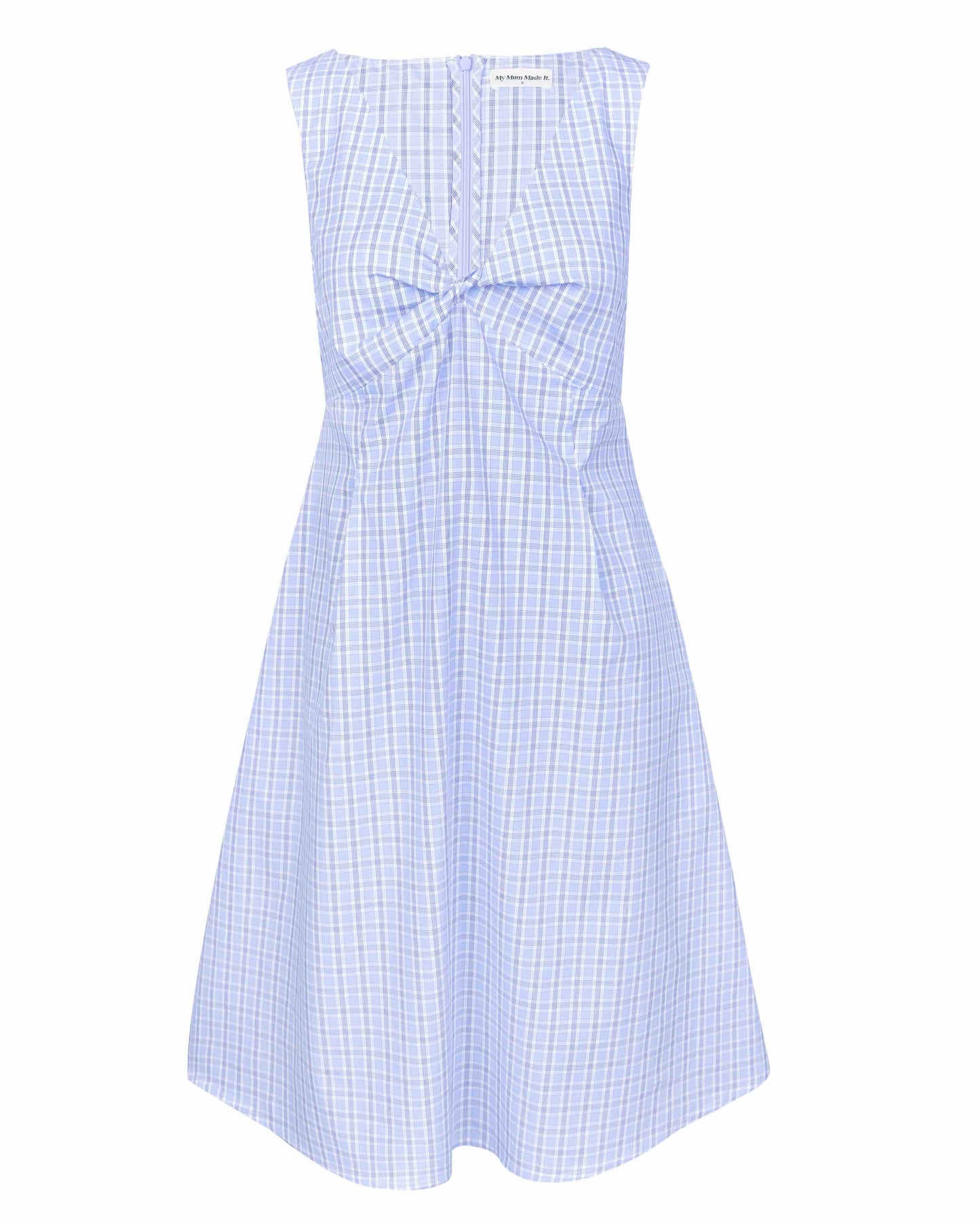 Mona Midi Dress - Sky Blue Check