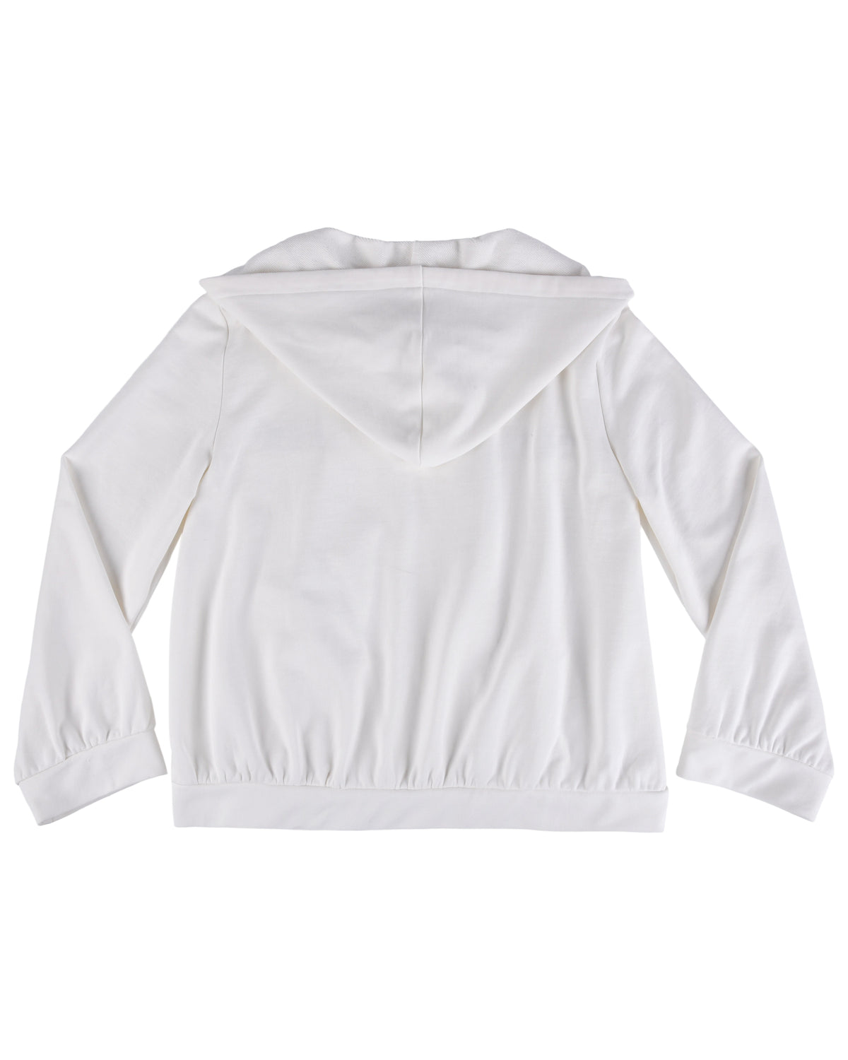 Rosette Vine Embroidery Hoodie - White