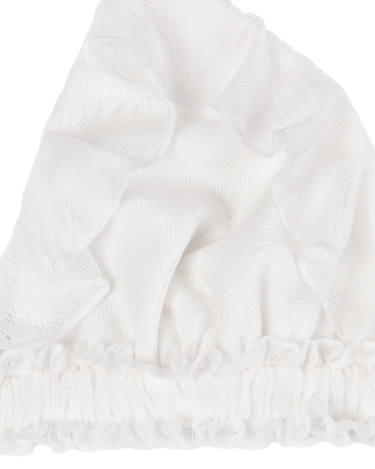 Lace Frill Swim Top - White