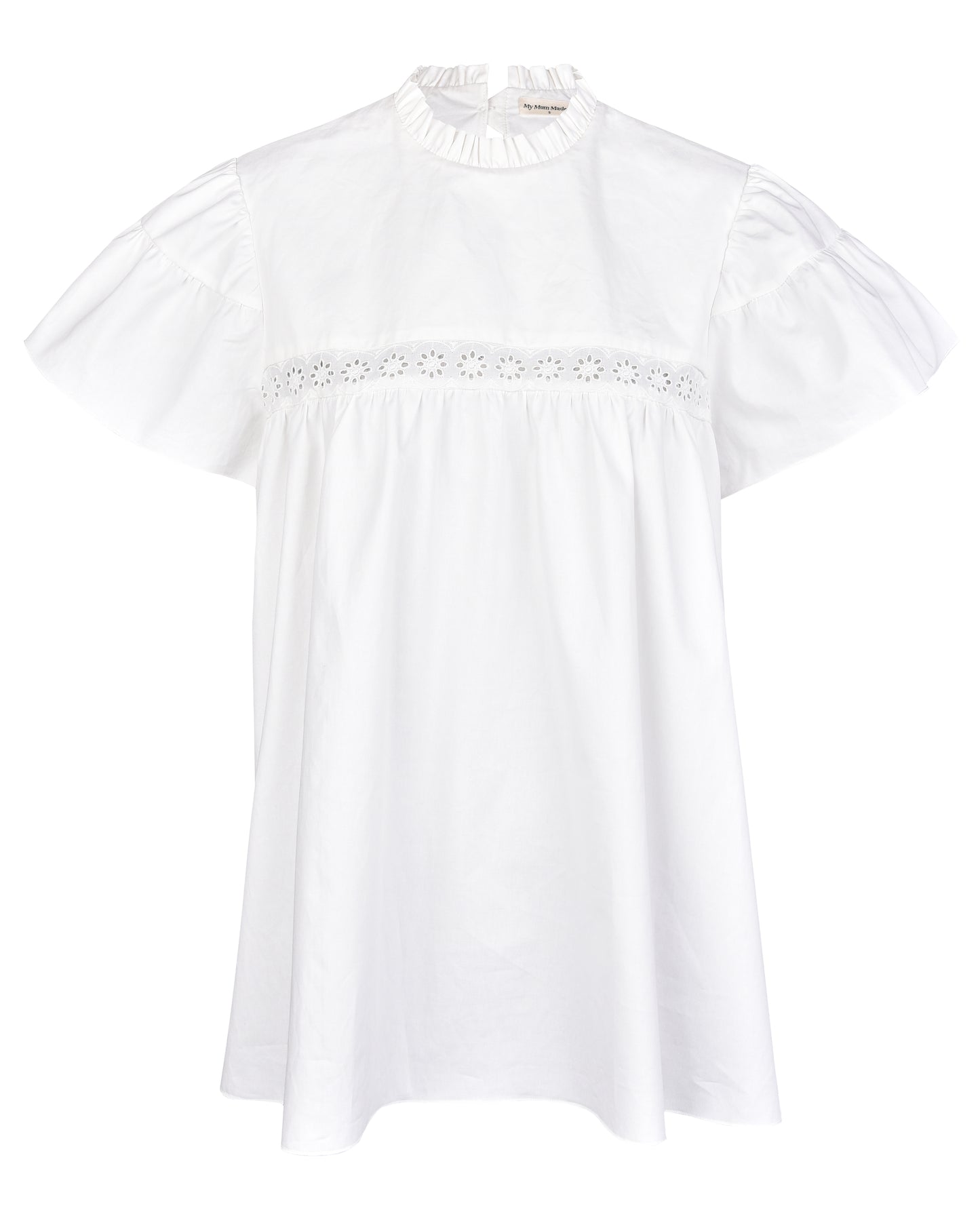 Cap Sleeve Babydoll Blouse - White