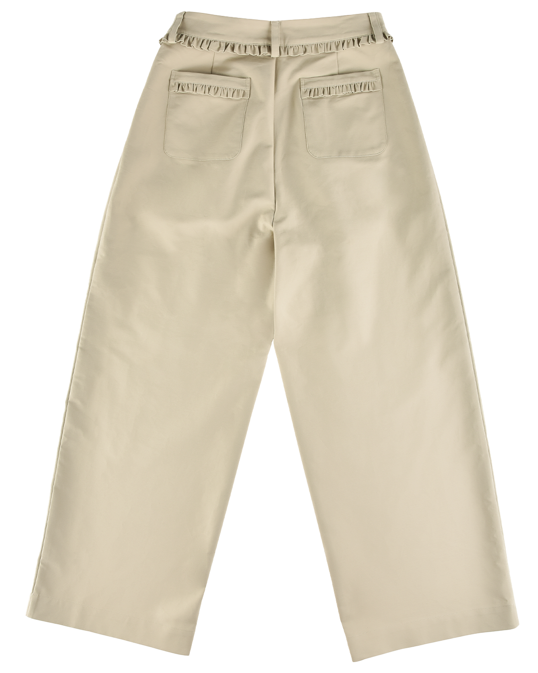 Frill Cotton Trousers - Fawn