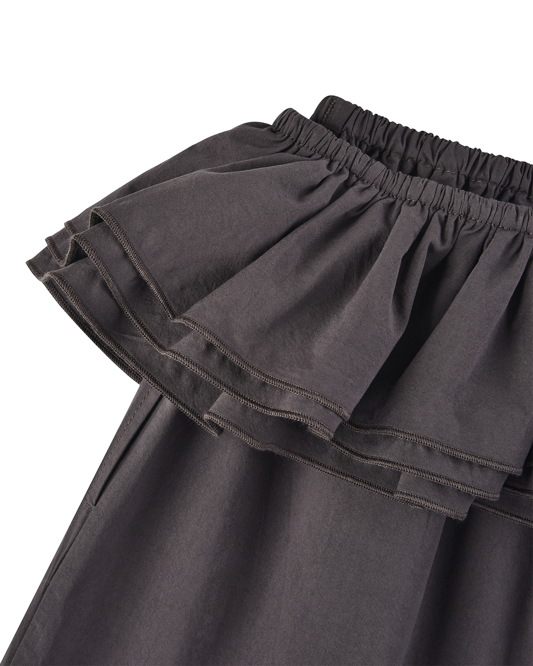 Detachable Ruffle Belt Pant - Shadow