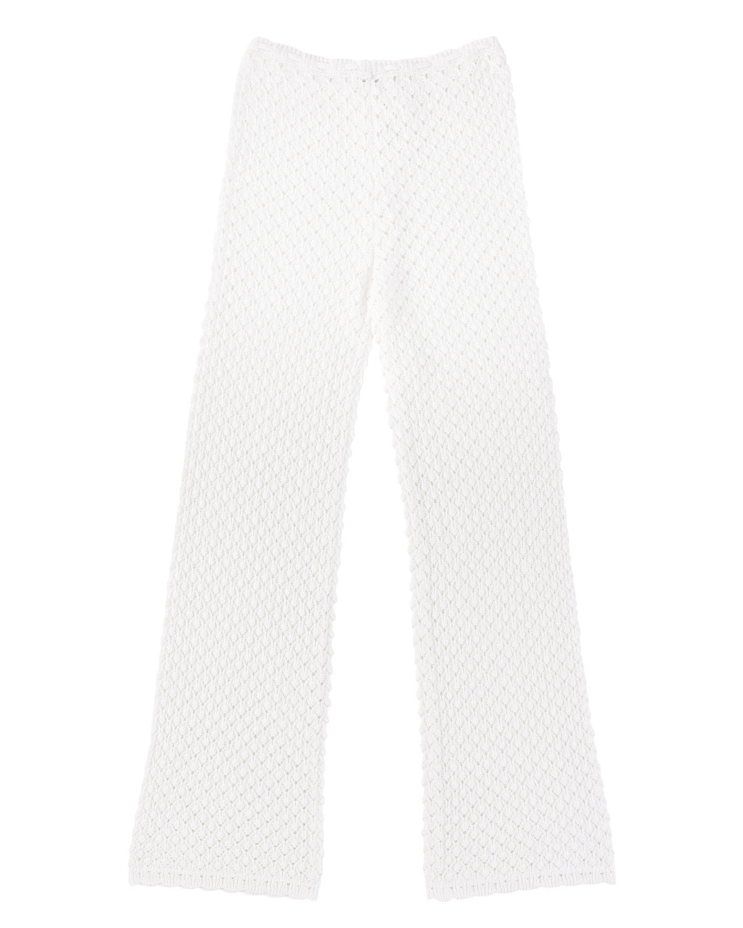 Daisychain Knit Pants - White
