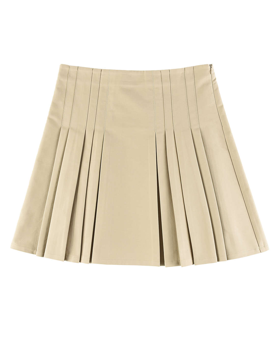 Structured Box Pleat Midi Skirt - Fawn