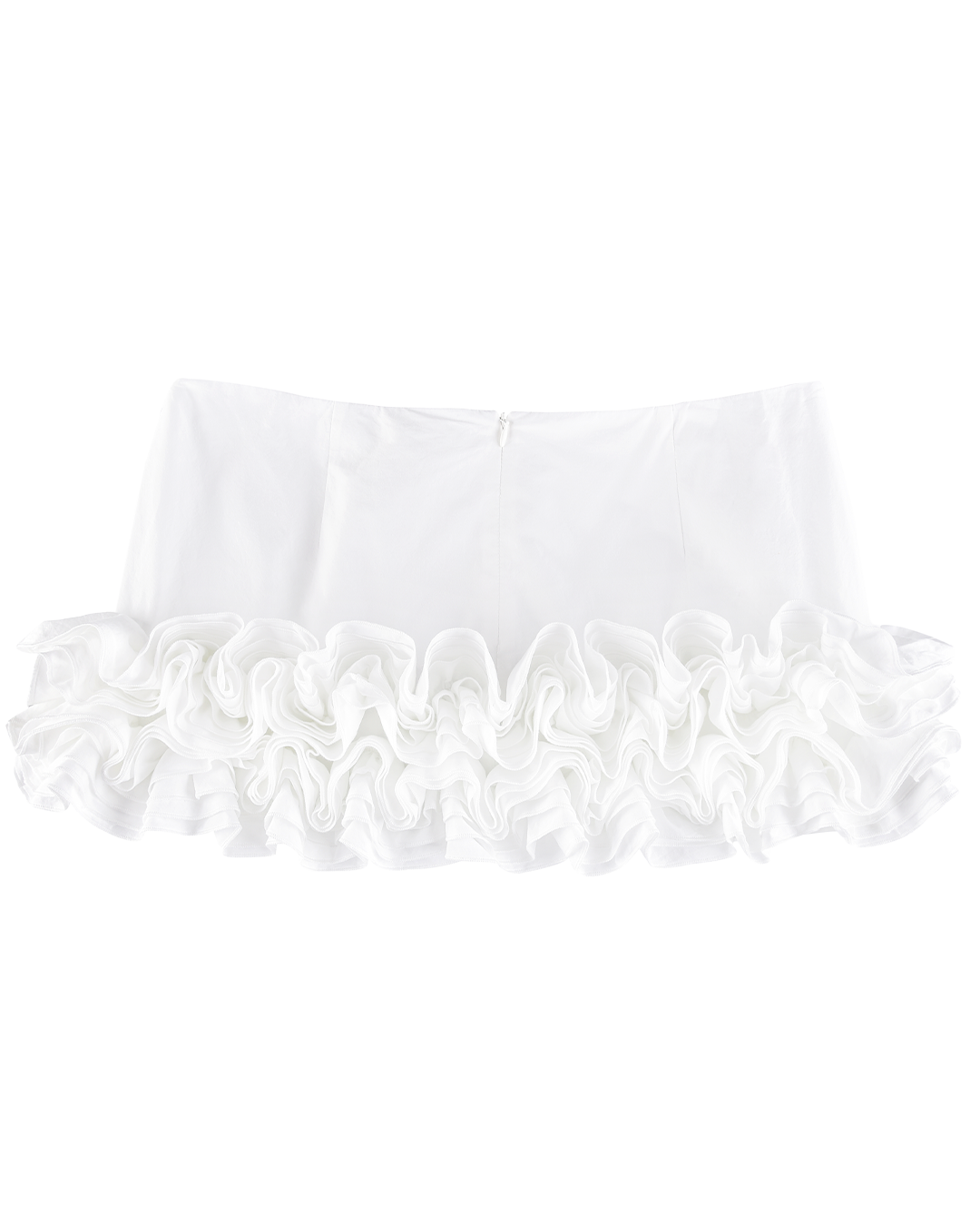 Ruffle Hem Mini Skirt - White