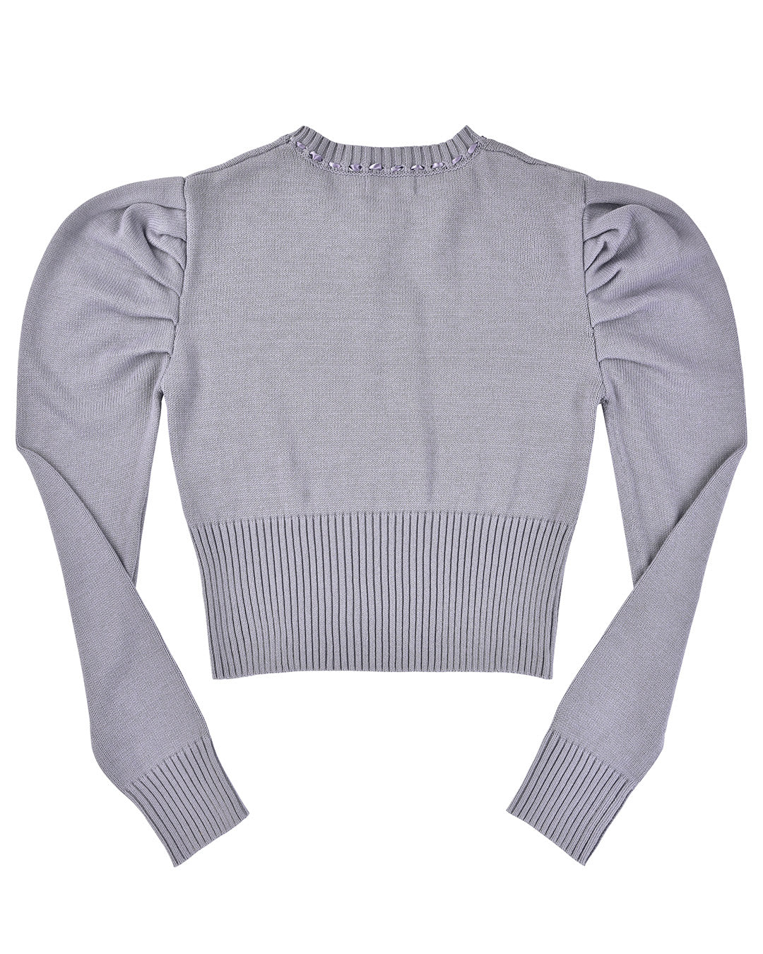 Laceweave Ribbon Puff Sweater - Wisteria