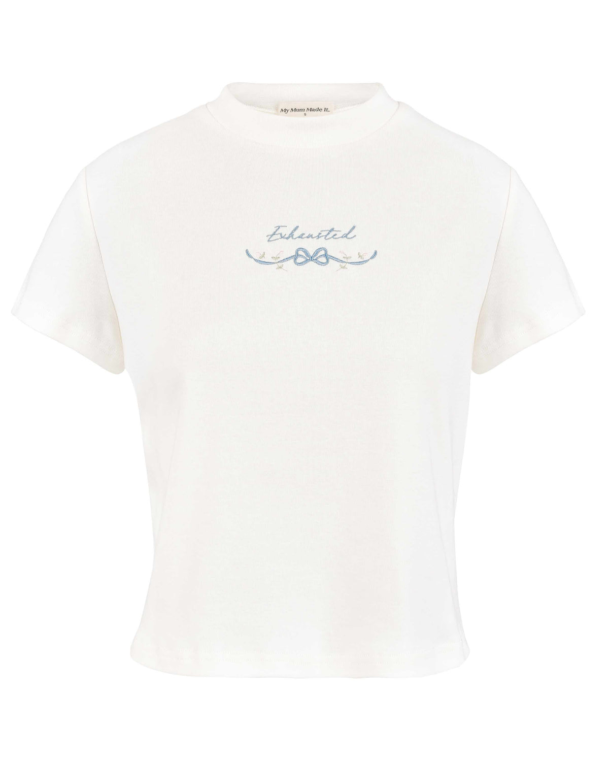 Exhausted Embroidery Fitted T-Shirt