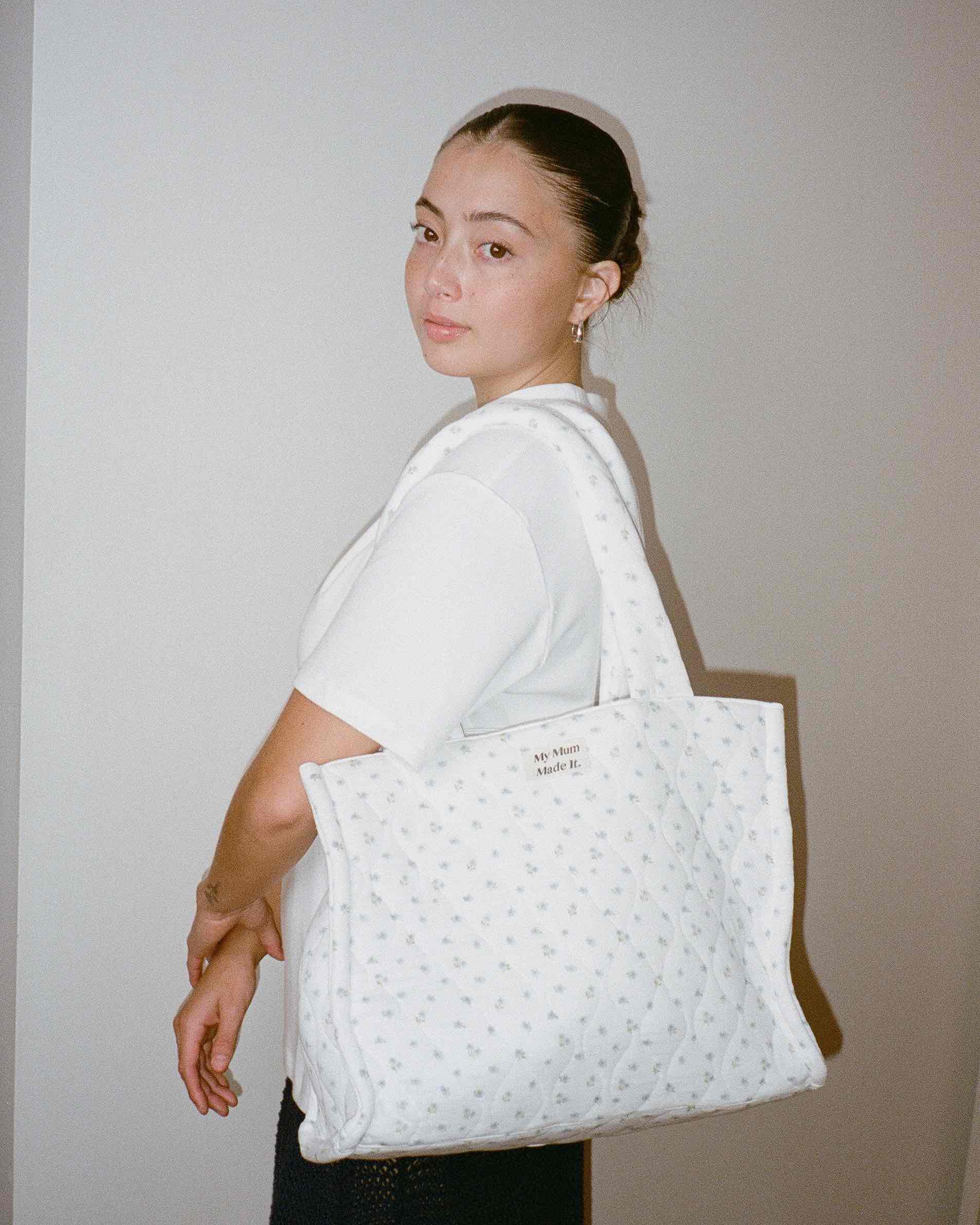 Puffer Tote Bag - Cream - MY MUM MADE IT