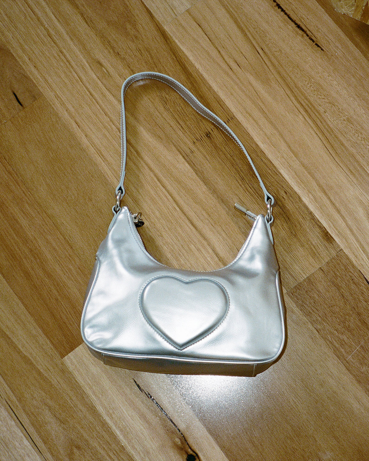 Recycled Silver Heart Shoulder Bag