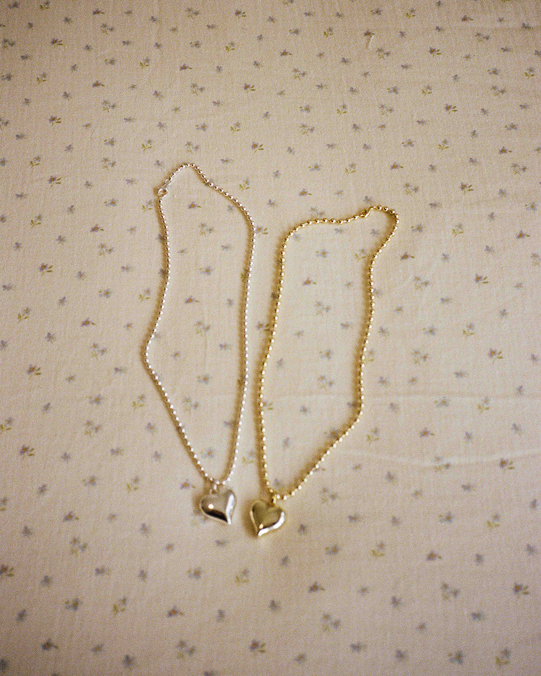 Metal Heart Necklace - Gold