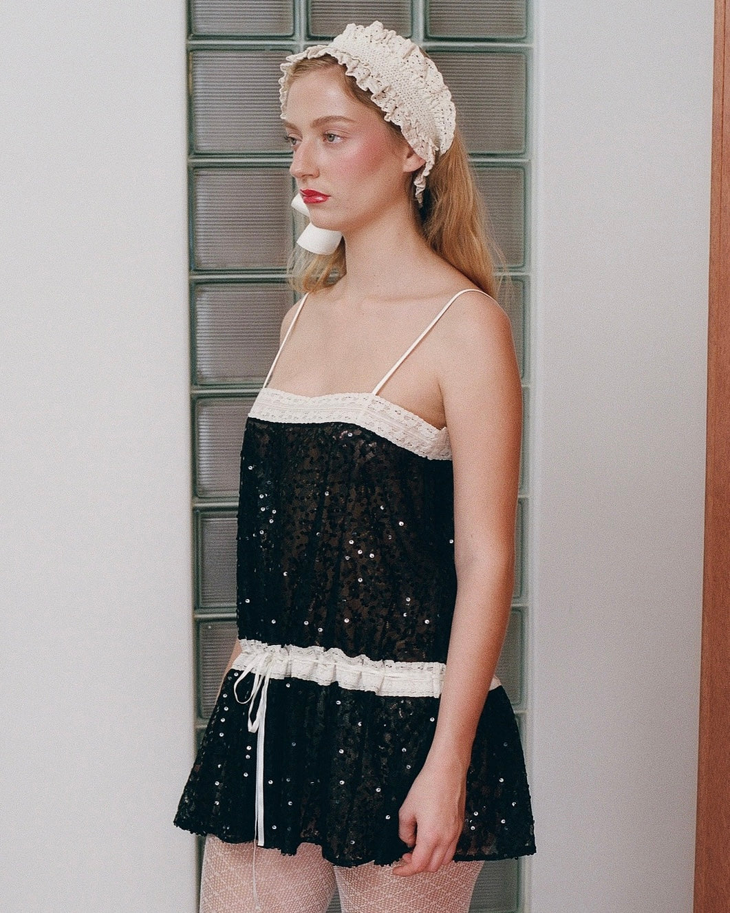 Lace Ribbon Dress - Dark Glimmer