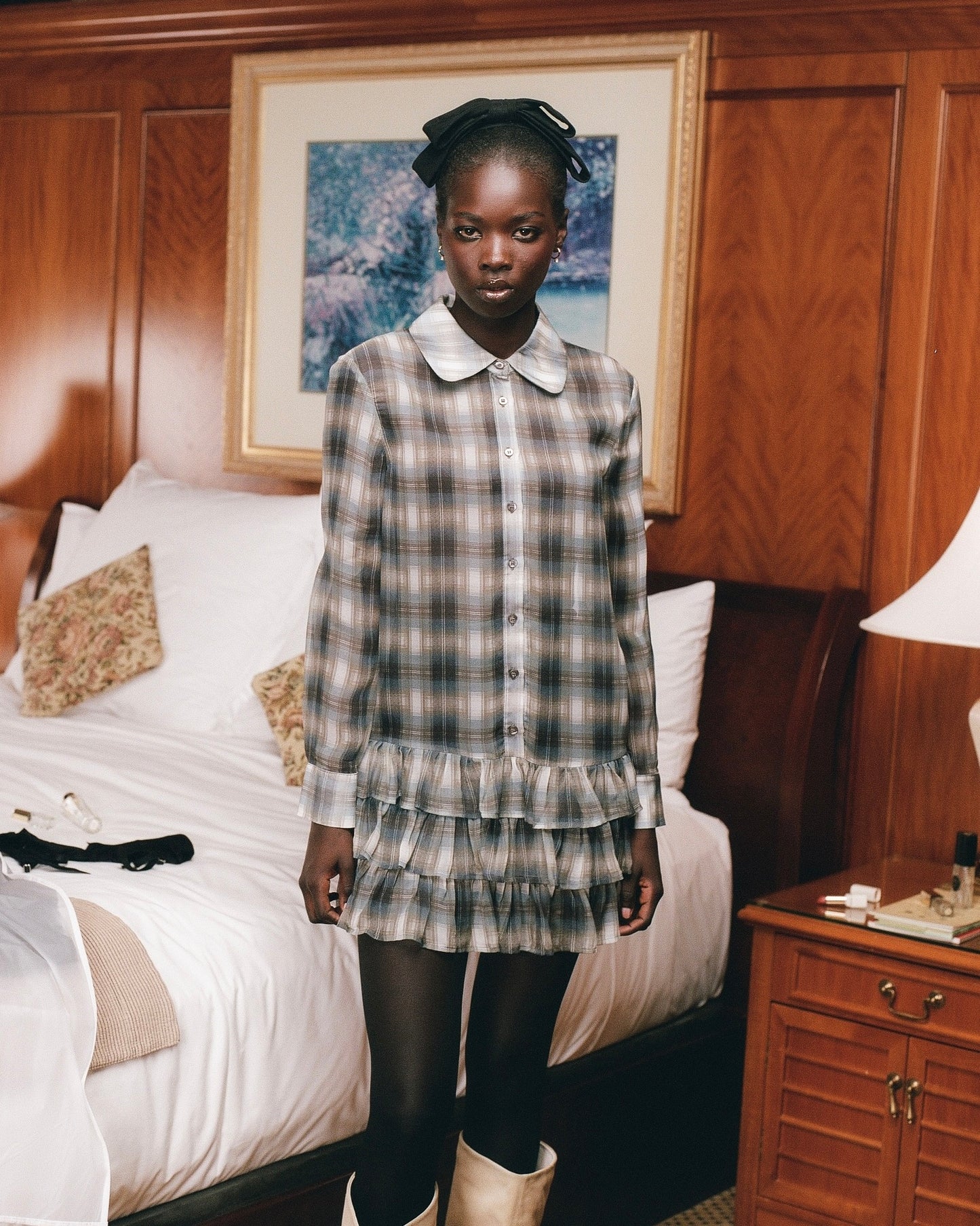 Blythe Dress - Smoke Plaid