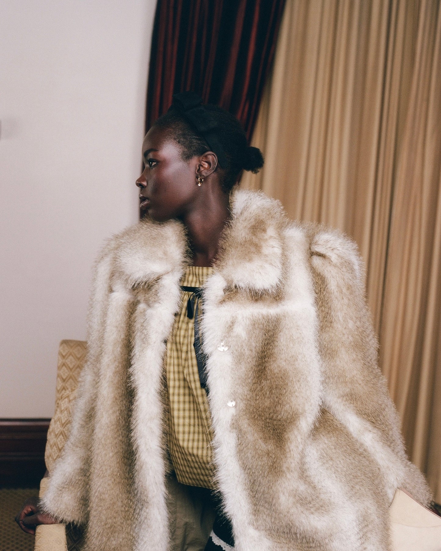 Chalet Coat Midi - Sepia Fur