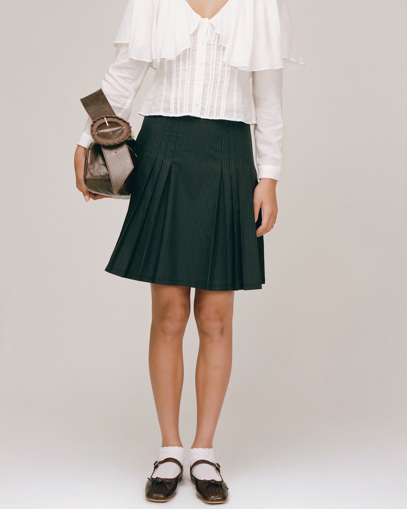 Skirts: Structured Box Pleat Midi Skirt - Assembly Check