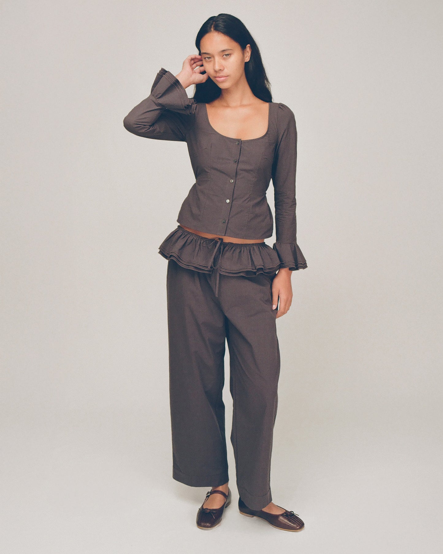 Bellcuff Blouse - Shadow