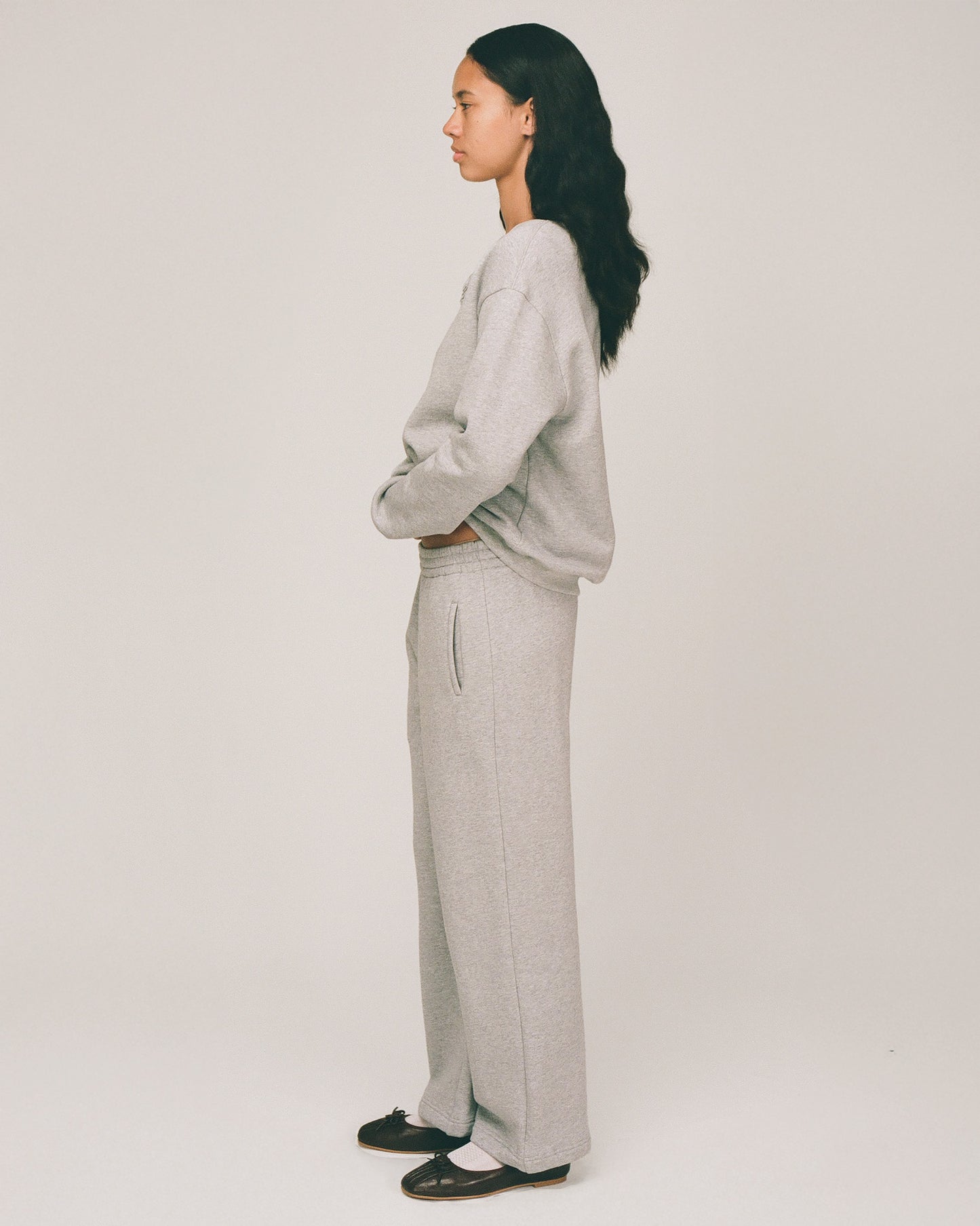 Frill Fleece Lounge Pants - Grey