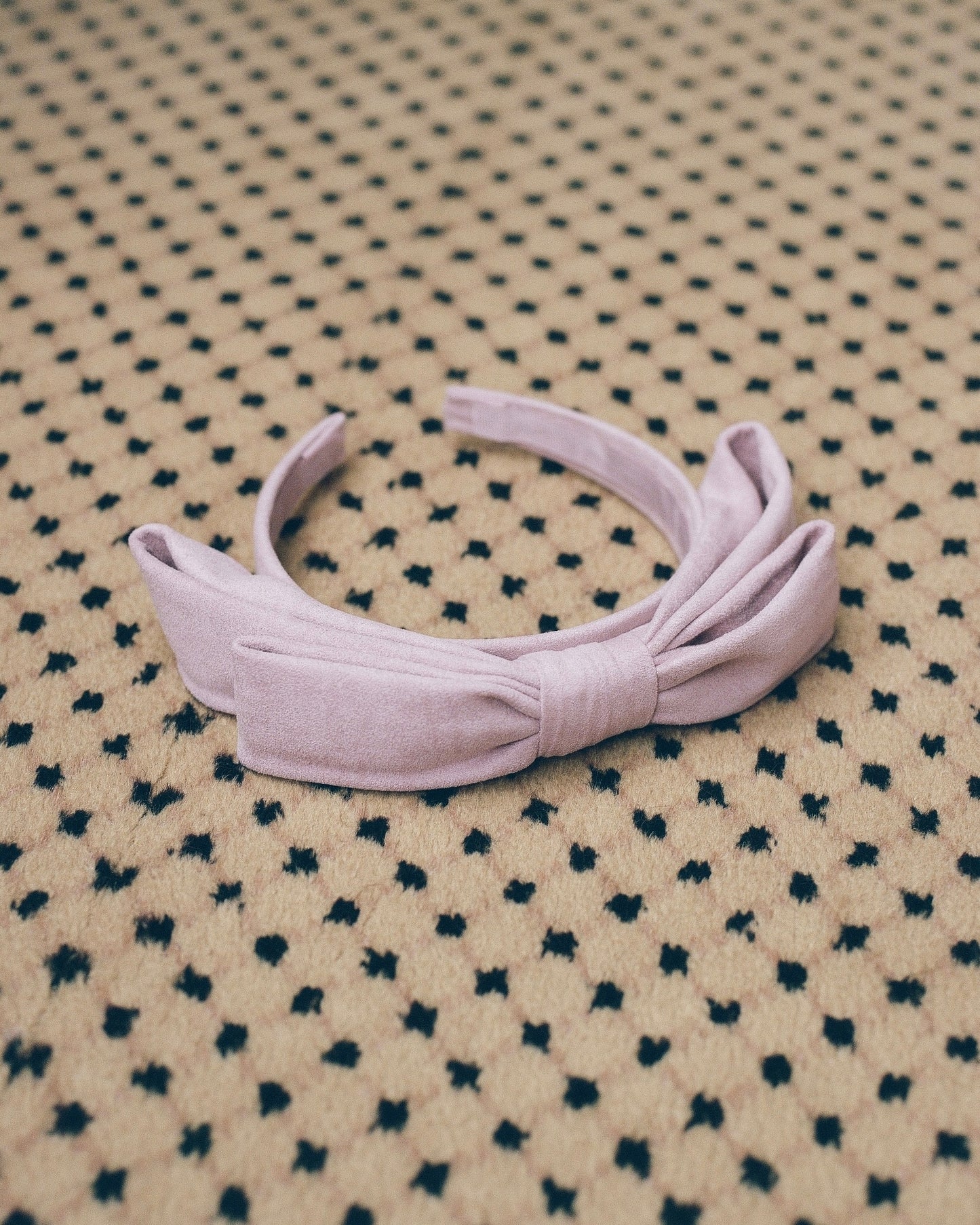 Big Bow Headband - Pink Suede
