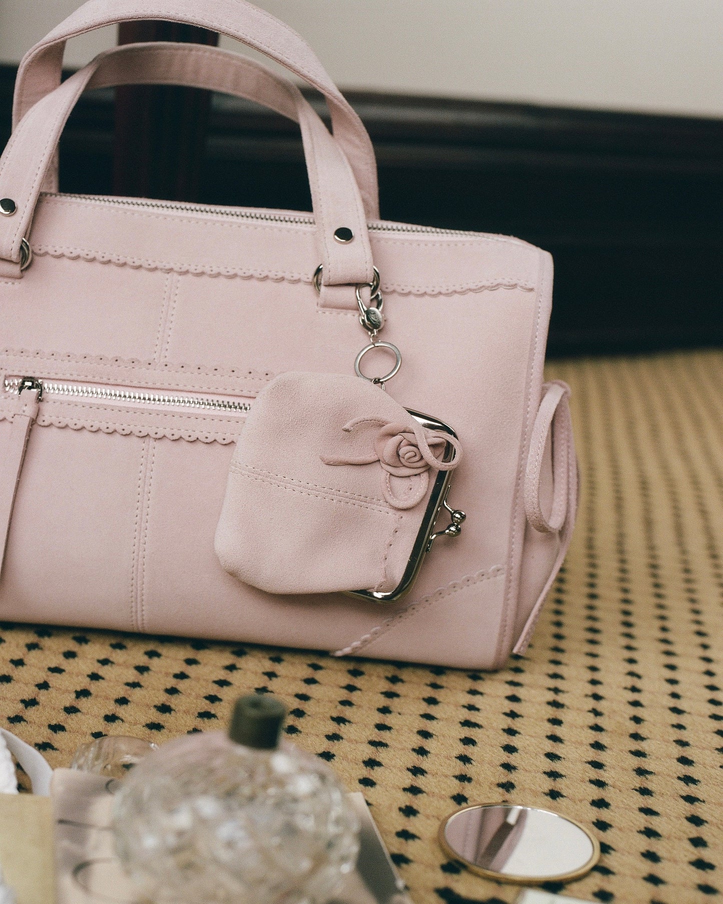 Downtown Coin Purse - Pink Suede