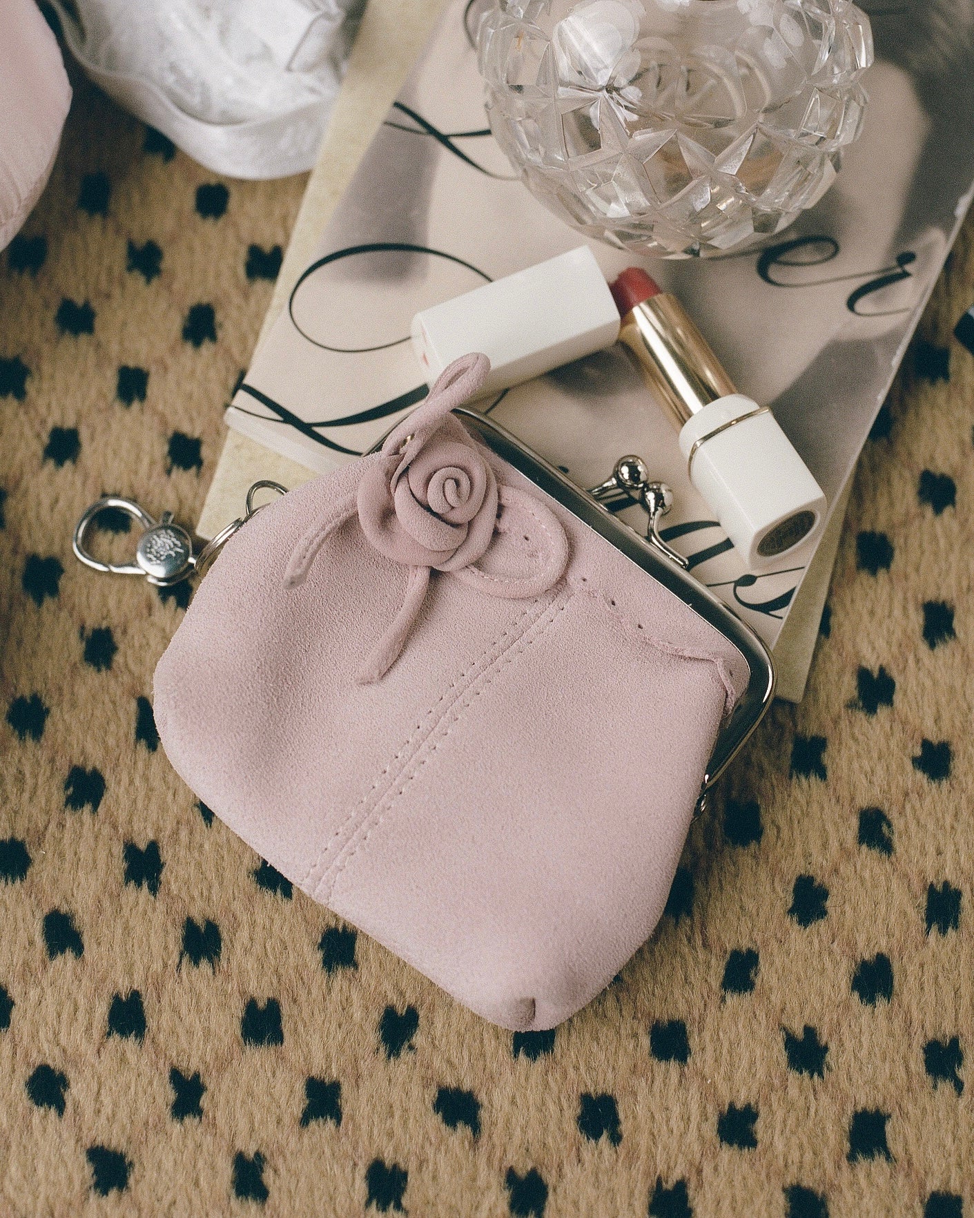 Accessories: Downtown Coin Purse - Pink Suede - My mum made it