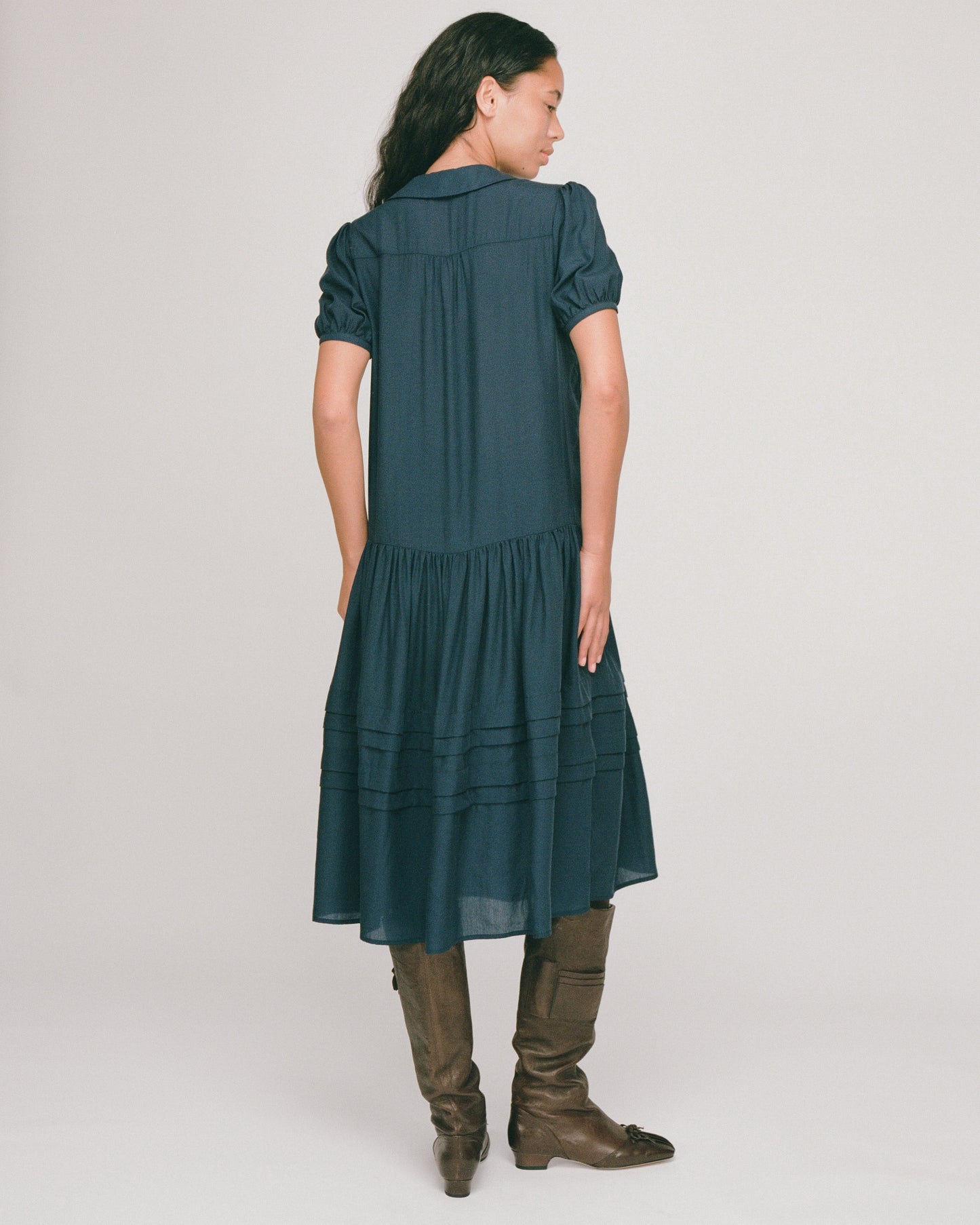 Pleat Sunday Dress - Ink