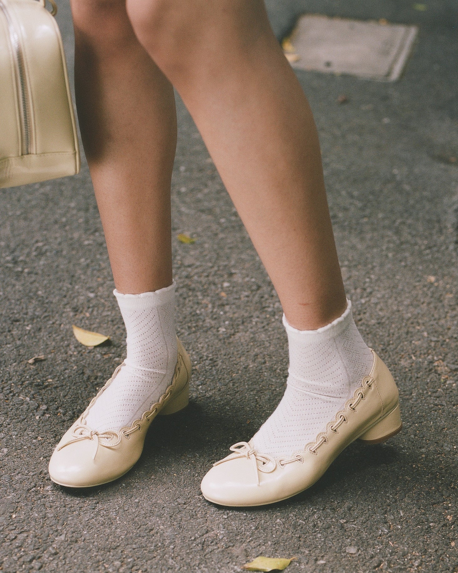 Shoes: Ribbon Stitch Ballet Pumps - Daffodil - My mum made it – MY