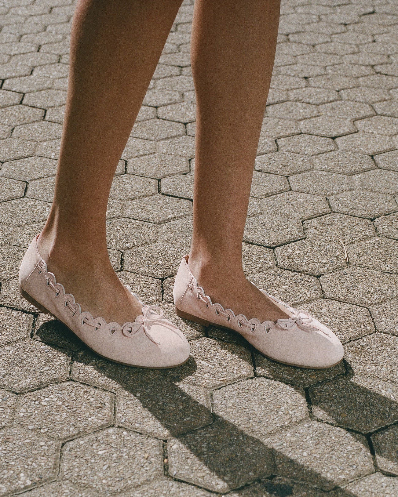 Shoes: Ribbon Stitch Ballet Flats - Rose Veil - My mum made it
